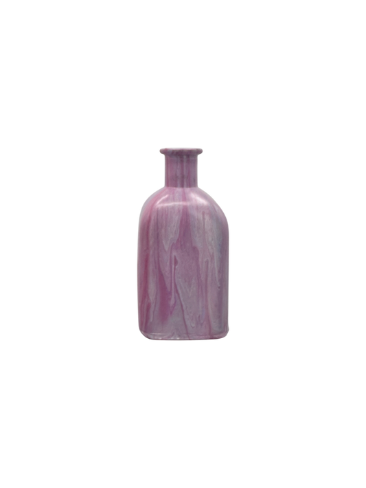 Hand-Painted Pink Marble Bud Vase