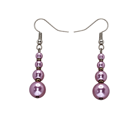 Lavender Beaded Drop Earrings