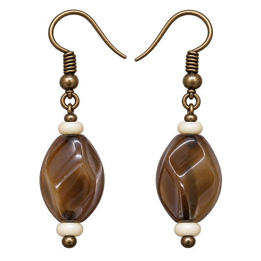 Brown Agate Dangle Earrings