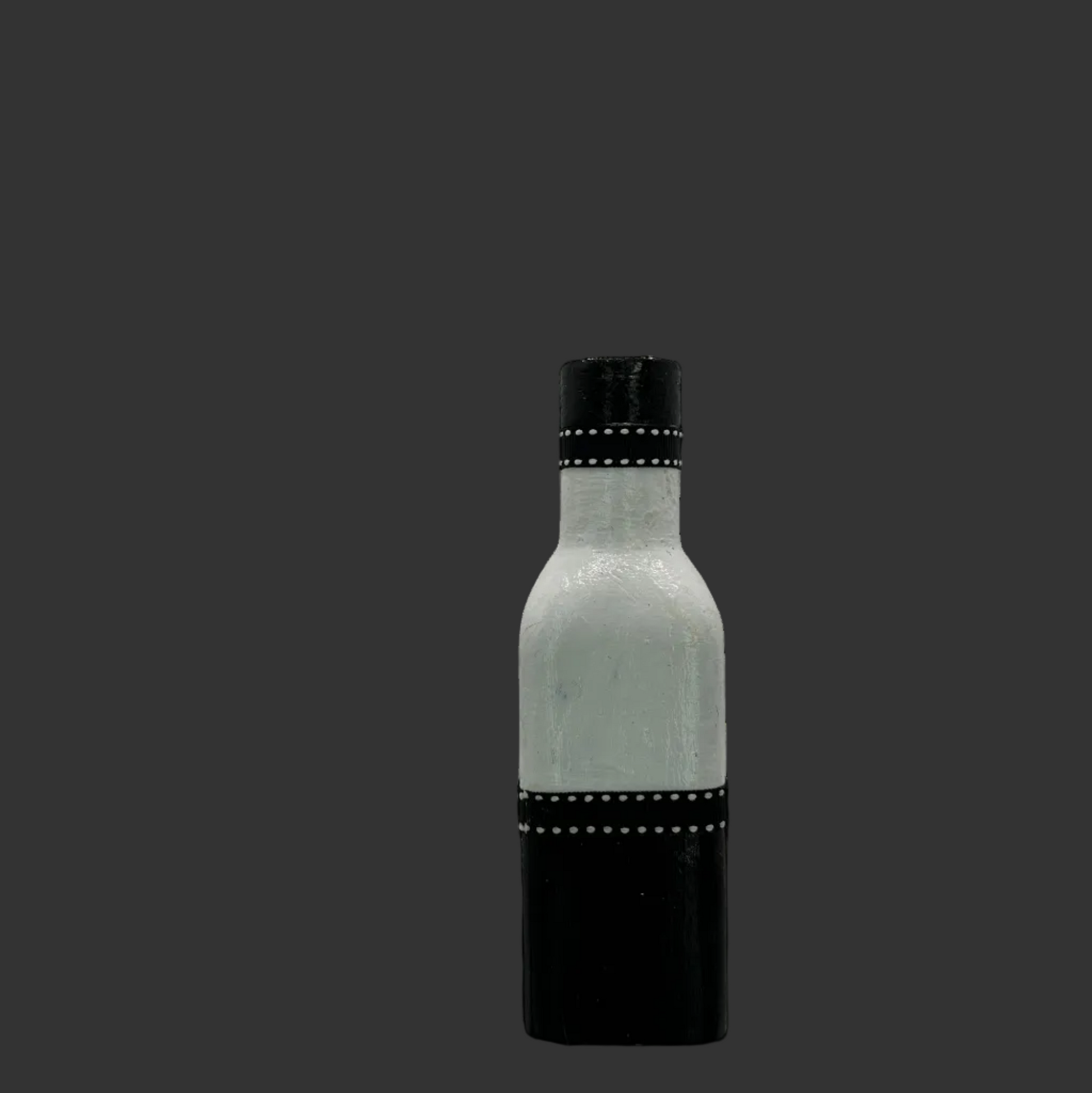 Black and white hand painted bud vase