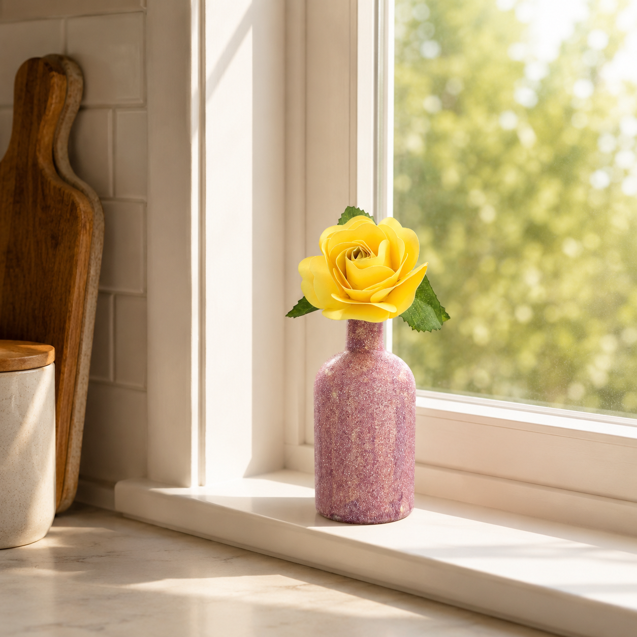 Hand-Painted Bud Vase – Rose Quartz Pink