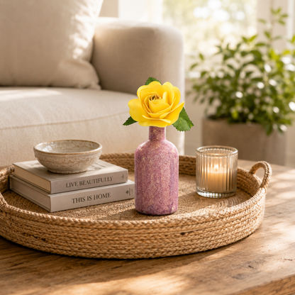 Hand-Painted Bud Vase – Rose Quartz Pink
