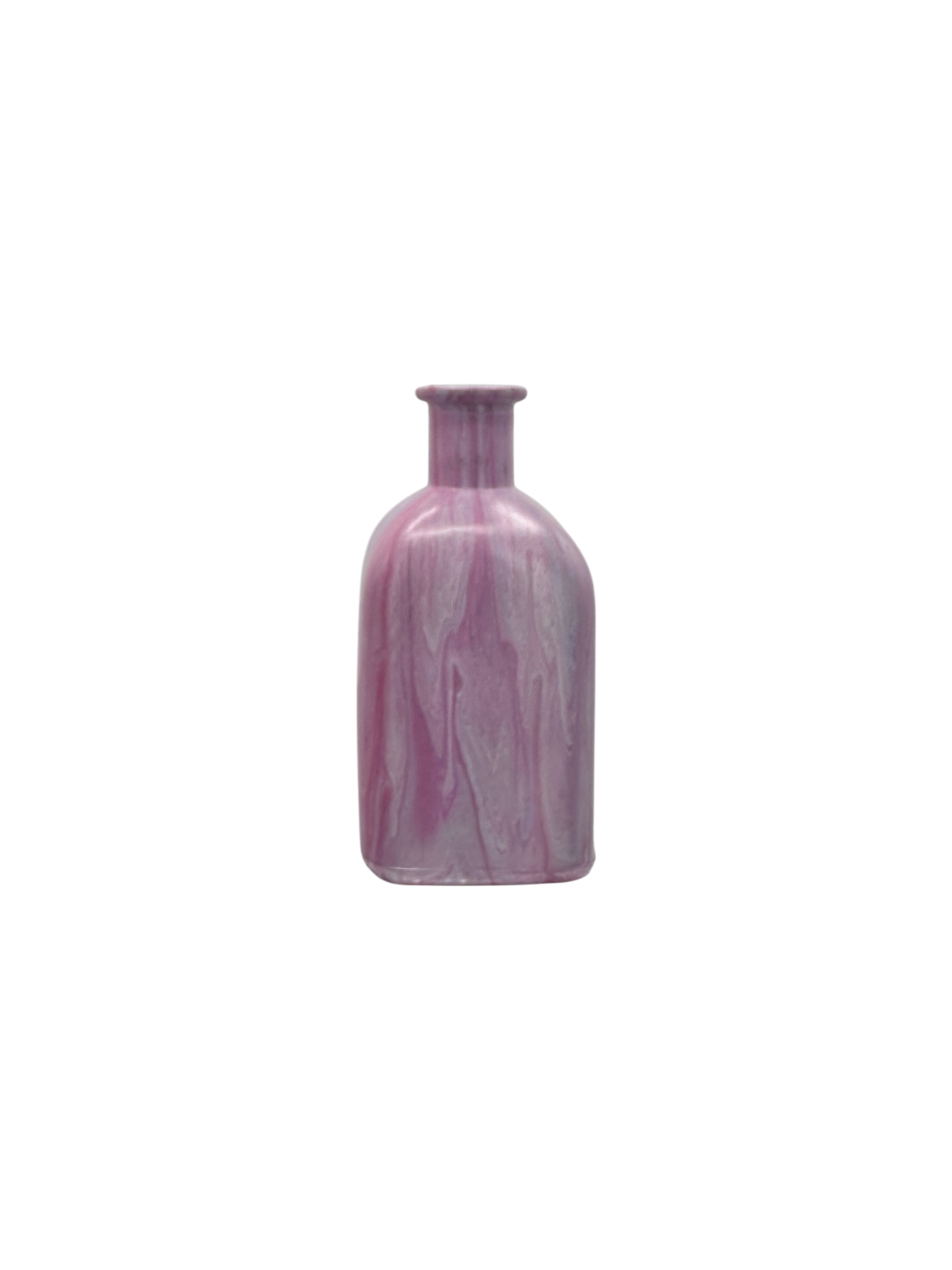 Hand-Painted Pink Marble Bud Vase