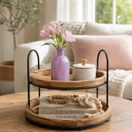 Hand-Painted Pink Marble Bud Vase