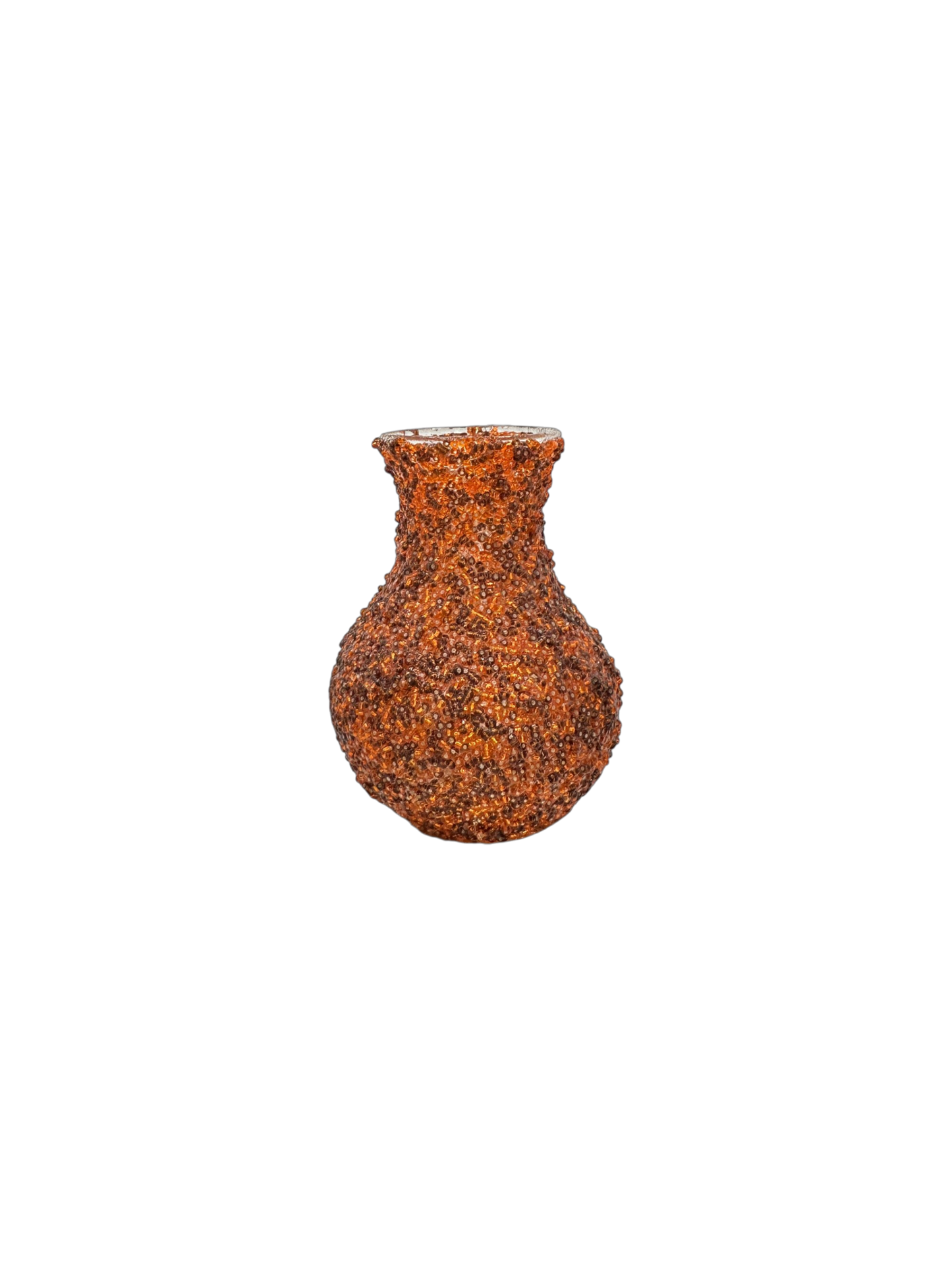 Handcrafted Amber Beaded Bud Vase