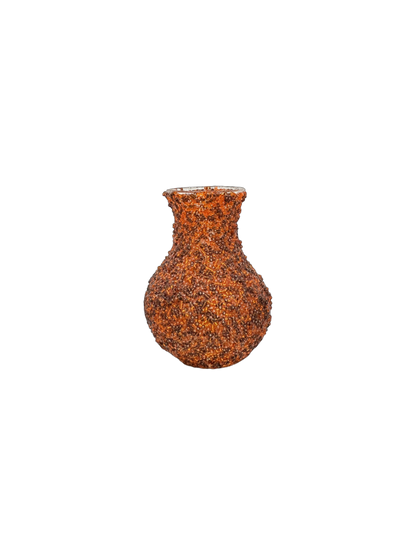 Handcrafted Amber Beaded Bud Vase