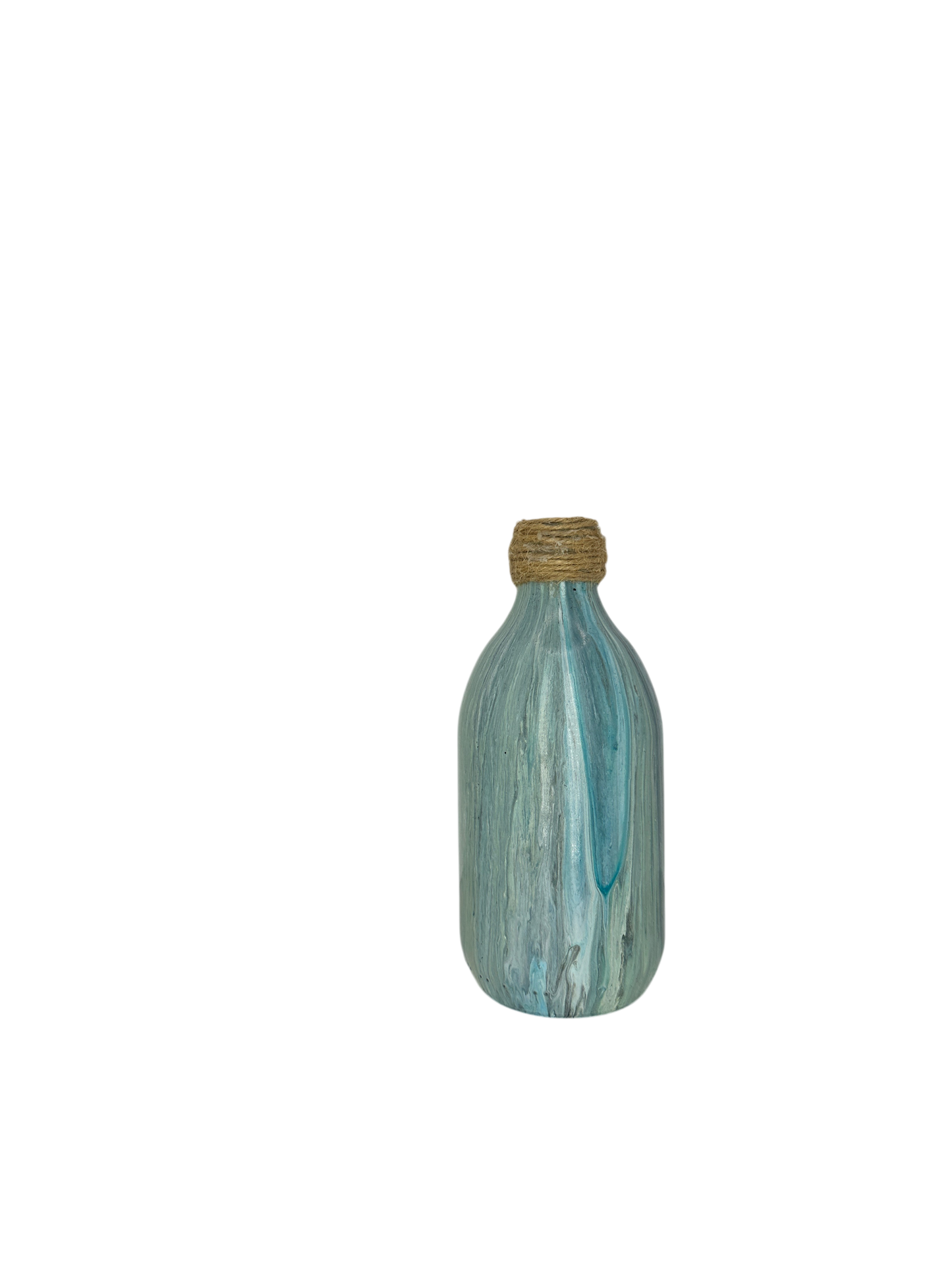 Coastal Blue Hand-Painted Bud Vase