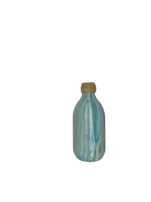 Coastal Blue Hand-Painted Bud Vase