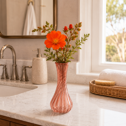 Hand-Painted Sunset Blush Bud Vase