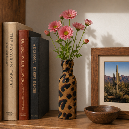 Fabric-Covered Decorative Bud Vase