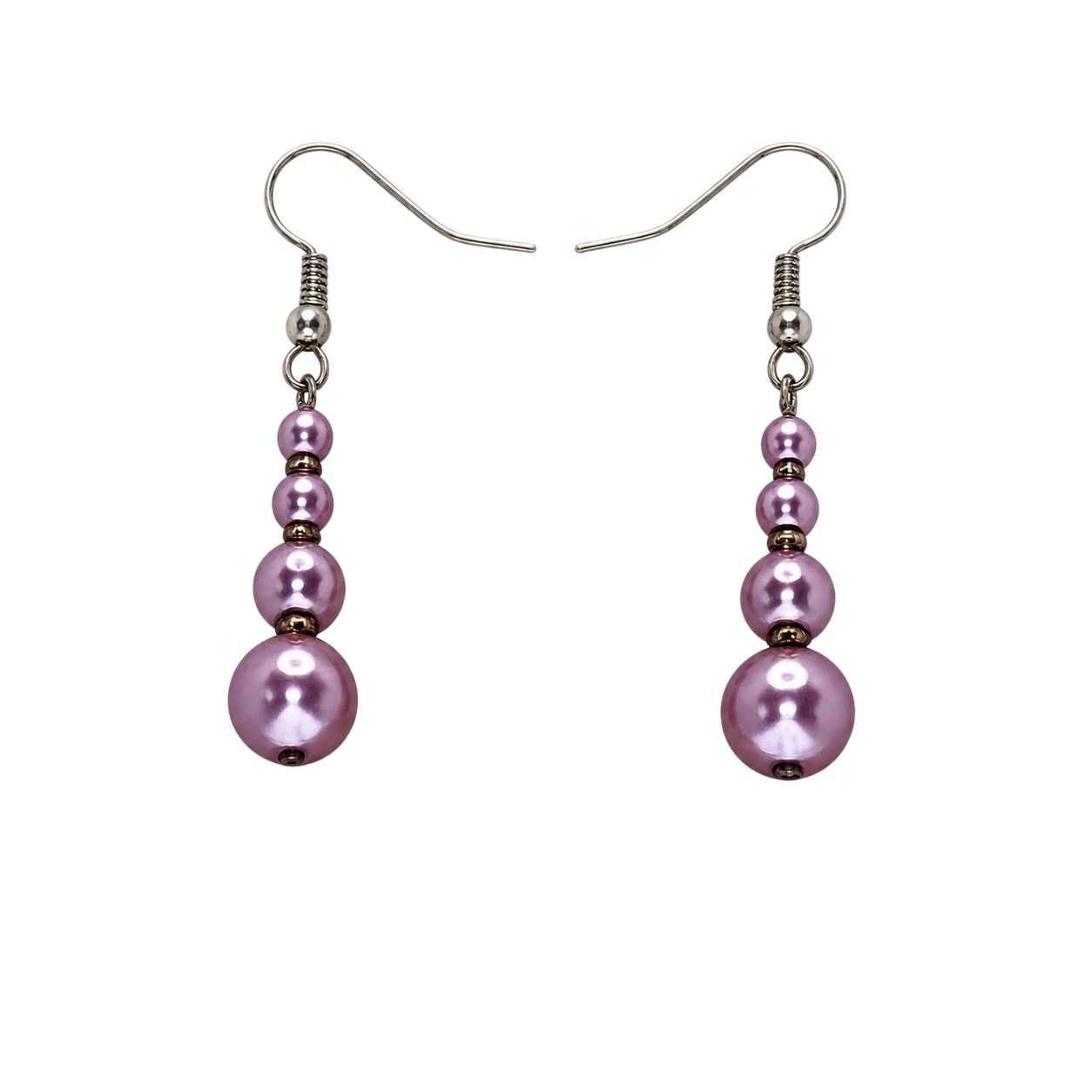Lavender Beaded Drop Earrings