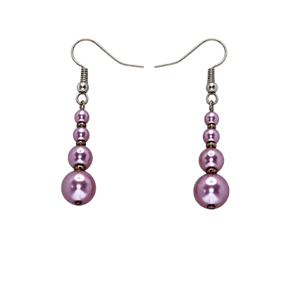 Lavender Beaded Drop Earrings