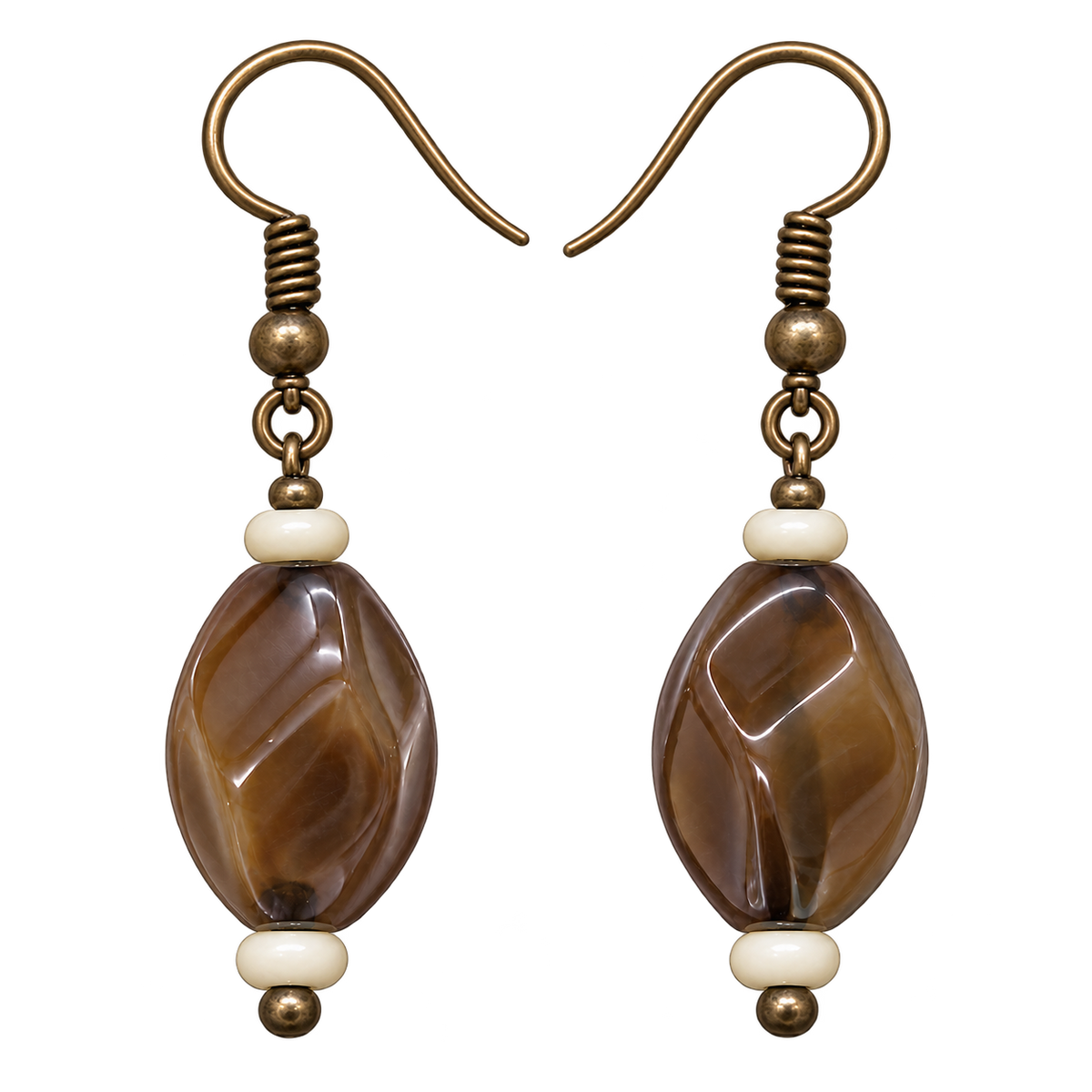 Brown Agate Dangle Earrings