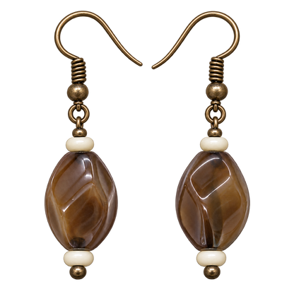 Brown Agate Dangle Earrings