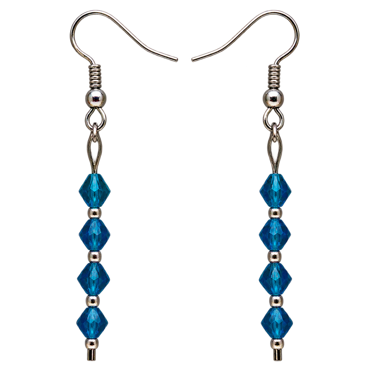 Blue Crystal Dangle Earrings
