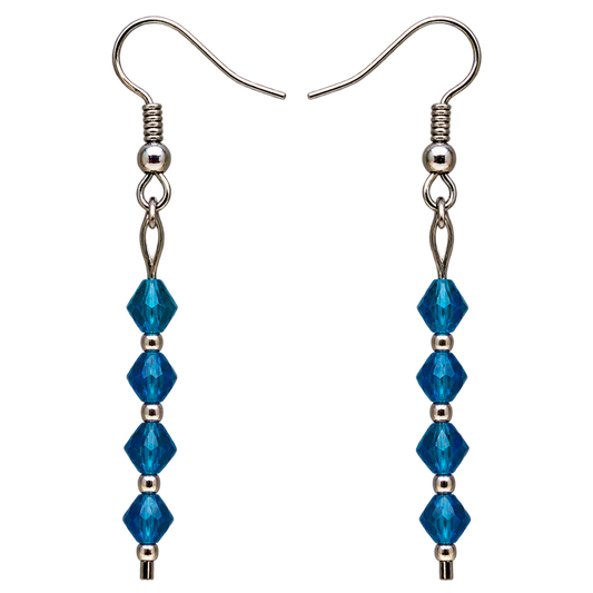 Blue Crystal Dangle Earrings