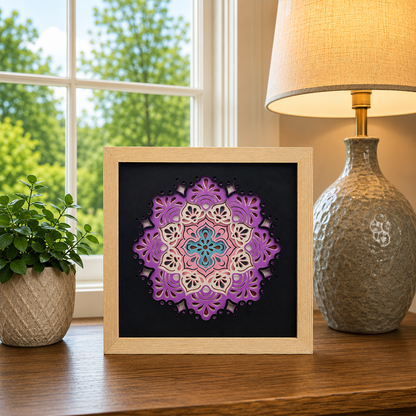 Handmade Layered Mandala Shadow Box