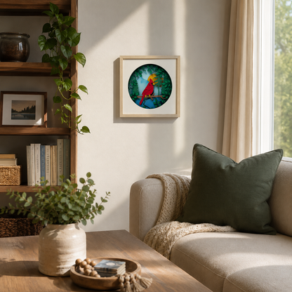 Layered Cardinal Paper Shadow Box