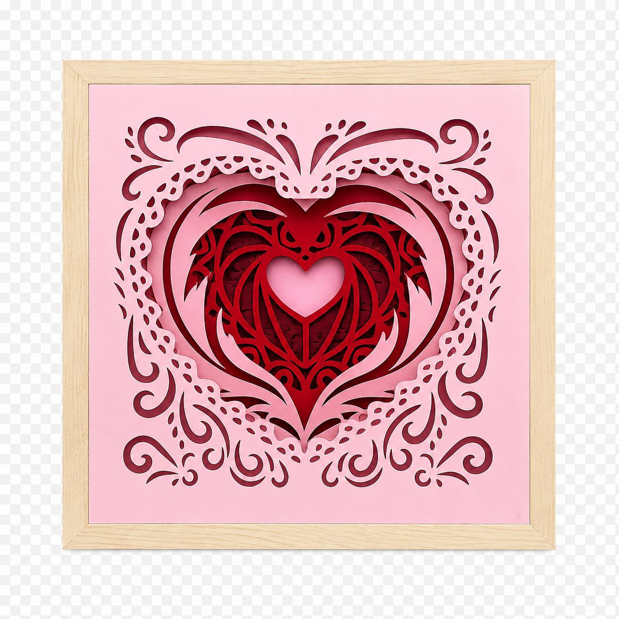 Layered Heart Shadow Box