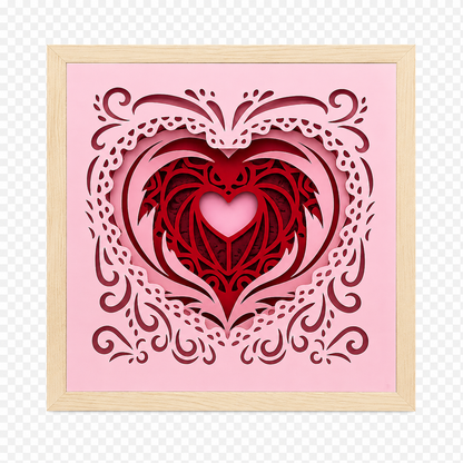Layered Heart Shadow Box