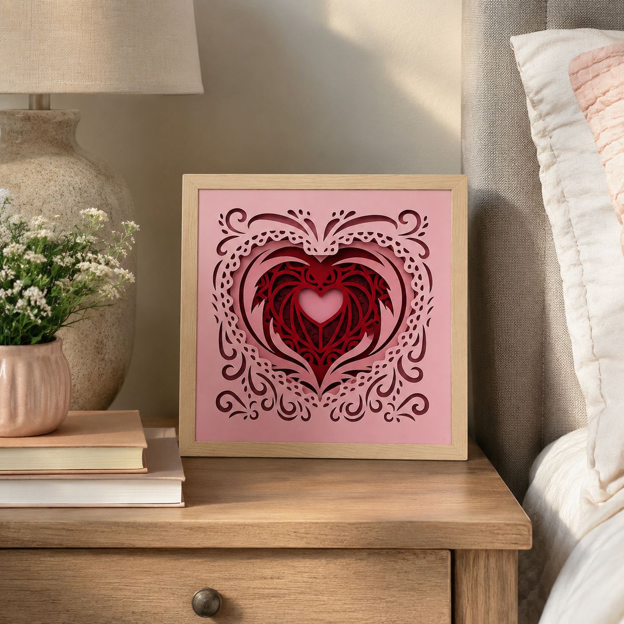 Layered Heart Shadow Box