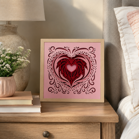 Layered Heart Shadow Box